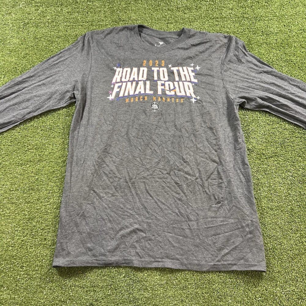2023 March Madness Road to Final Four Fanatics Men's Large Gray T-Shirt NWOT